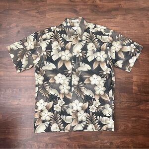 Pierre Cardin Floral Short Sleeve Button Up Cotton Hawaiian Men’s Shirt Size M